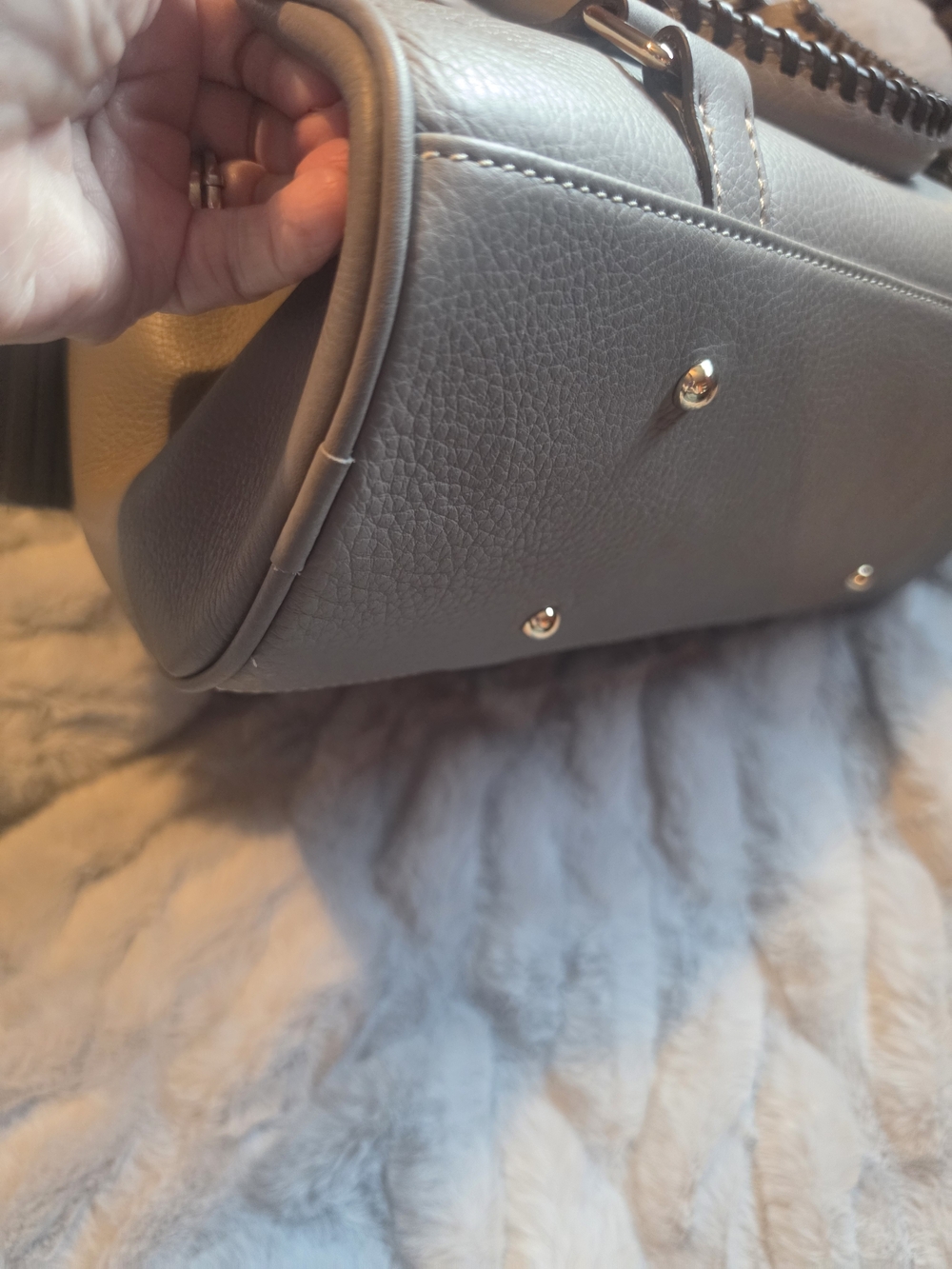 Dooney & Bourke Slate Sorrento Leather Satchel Bag - Picture 6 of 8
